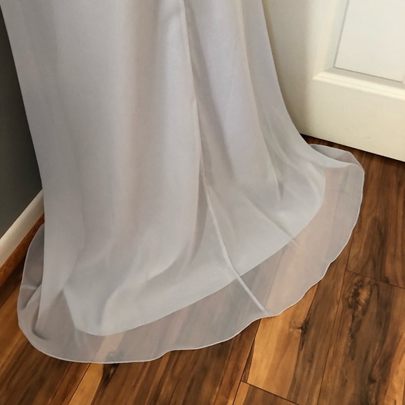 NEW SORELLA VITA SZ 12 ARTIC BLUE CHIFFON FORMAL EVENING GOWN - Picture 9 of 12